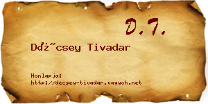 Décsey Tivadar névjegykártya