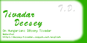 tivadar decsey business card