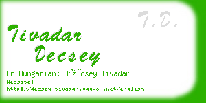 tivadar decsey business card